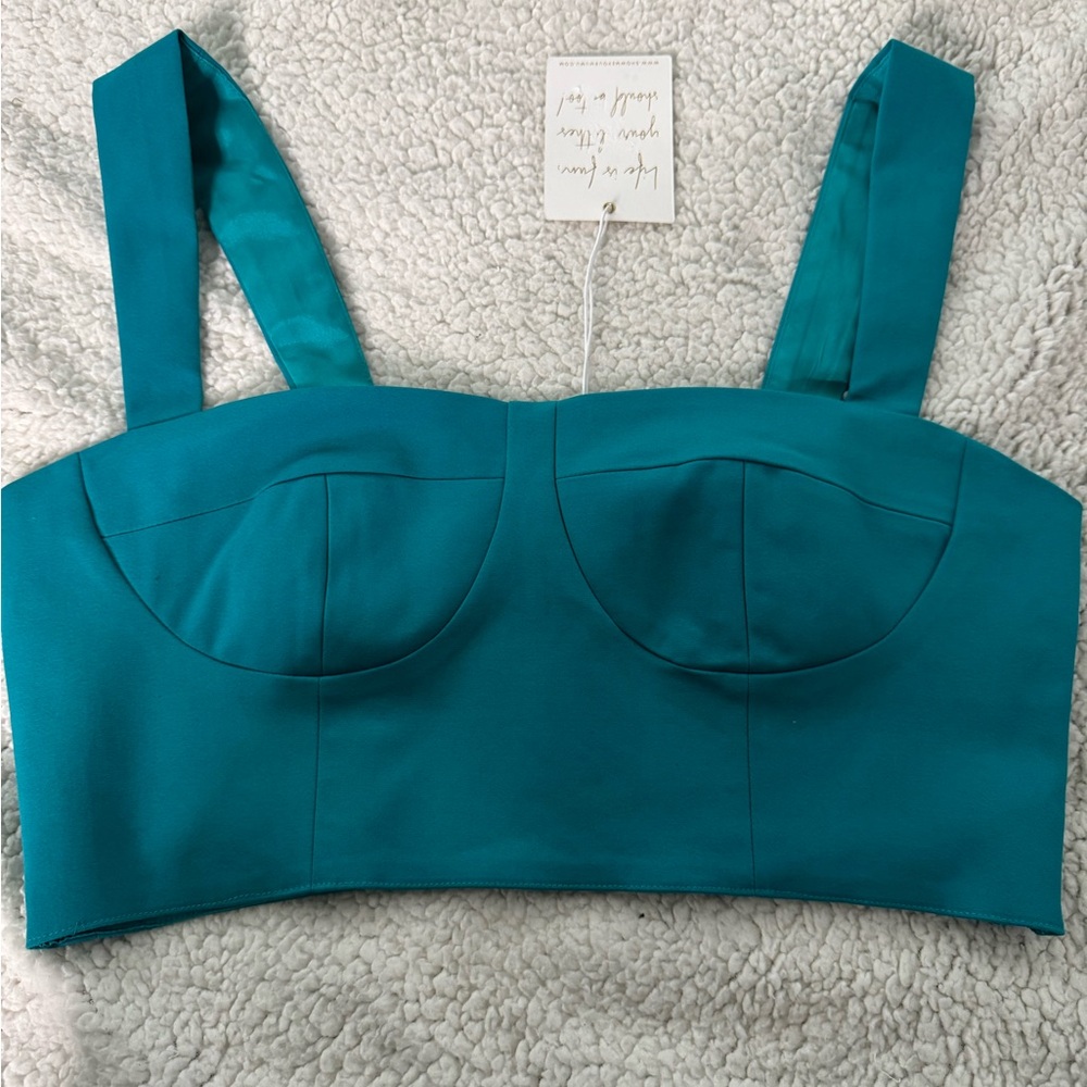 SHOW ME YOUR MUMU  Sally Teal Women's Crop Top